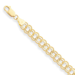 14k Yellow Gold 8.00mm Double Link Charm Bracelet