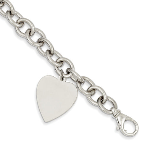 14k Two-Tone Gold Twisted and Diamond Cut Hearts Bracelet